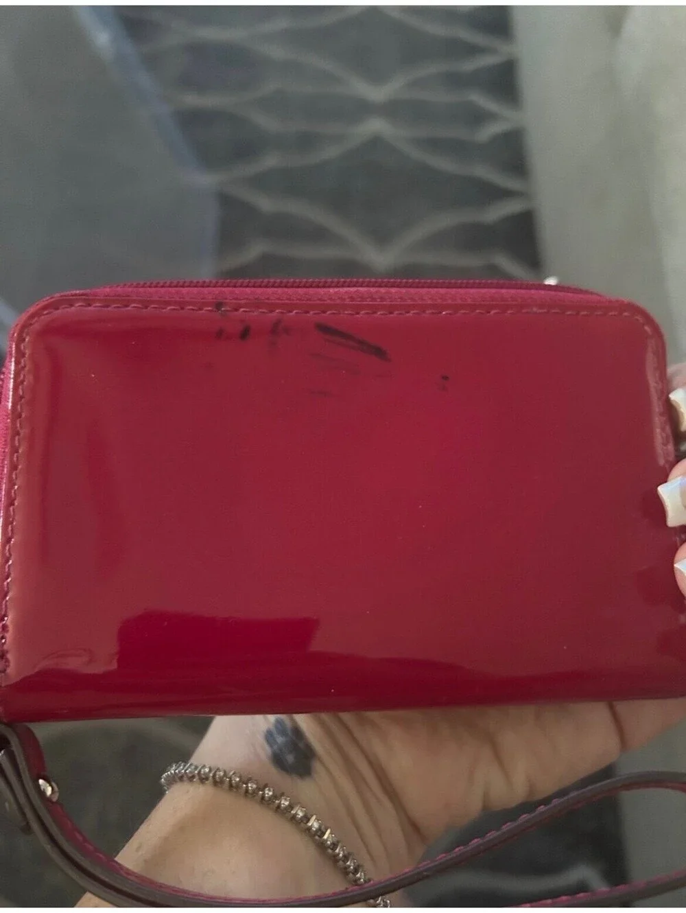 Authentic Coach Pink Patent Leather Zip Around Wallet